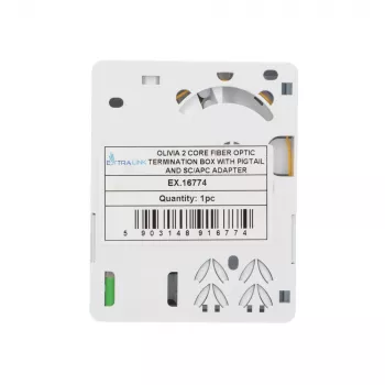 Caixa de fibra ótica Extralink Olivia, 2 emendas, com pigtail e adaptador SC/APC