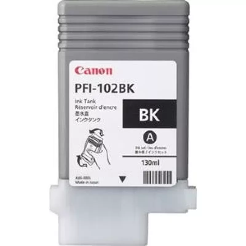 Canon PFI-102BK (0895B001) cartucho de tinta pigmentada original, preto, para imagePROGRAF iPF500/iPF600/iPF700 (SPEC)
