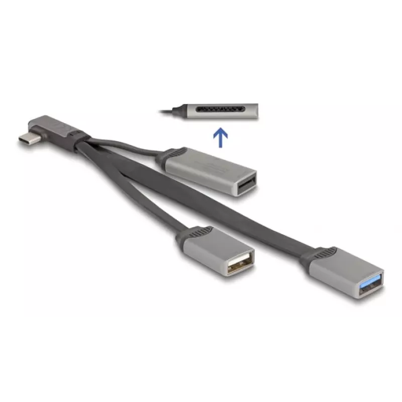 Hub USB 3.2 Gen 1 Type-C DeLOCK 64303 5000 Mbit/s cinzento