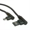 Cabo USB 2.0 ROLINE, angular, Type-A reversível - Micro B, ST/ST, preto, 0,8 m (11.02.8720)