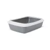 Caixa de areia para gatos Savic IRIZ 42 cm com rebordo — caixa de areia em plástico, 420×310×125 mm, cinzento