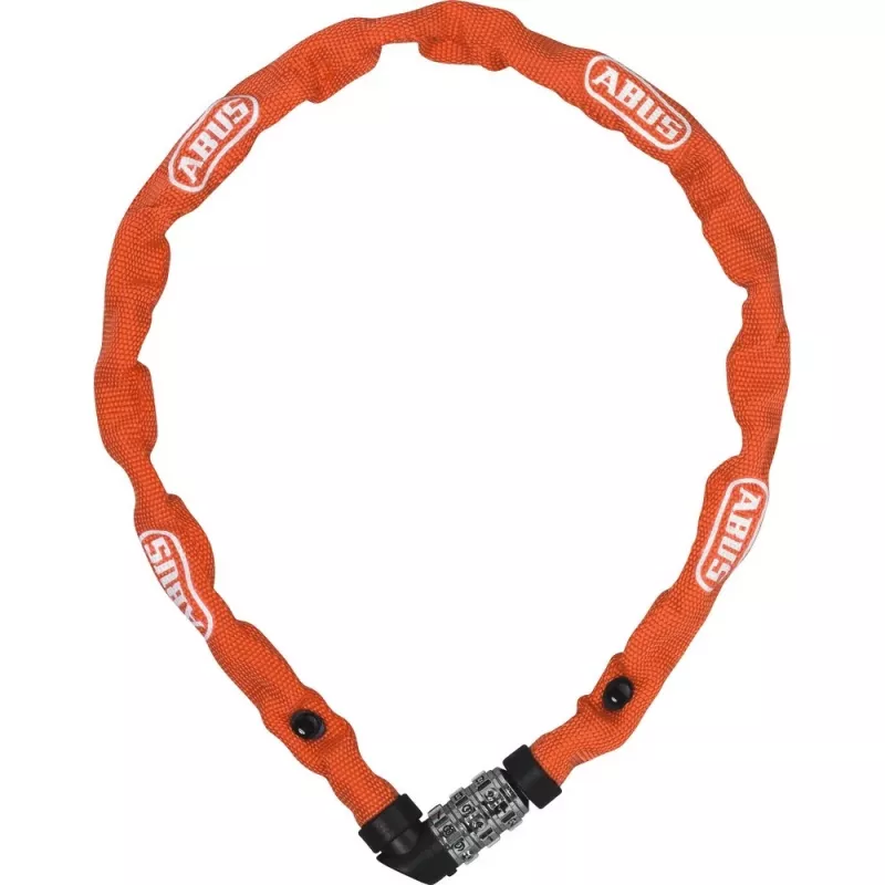 ABUS 1200/110 Web 57657 cadeado de corrente, aço endurecido, combinação de 3 dígitos, 1100 mm, laranja
