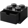 LEGO Gaveta de secretária 4, caixa de arrumação preta, com studs