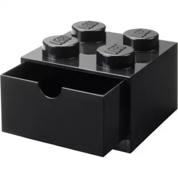 LEGO Gaveta de secretária 4, caixa de arrumação preta, com studs