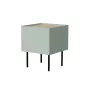 Mesa de cabeceira Cama Meble FELLINI 40x41x60, verde-oliva com tampo de carvalho oleado, 1 gaveta, pack de 2