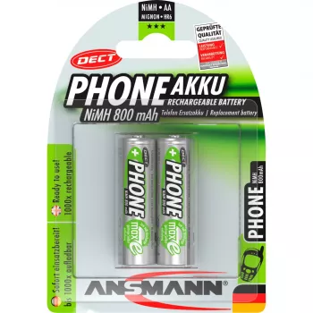 Pilha Ansmann blister 2 X DECT bateria AA 800mAh