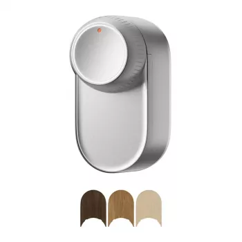 Fechadura inteligente SwitchBot W5600000S prateada – conectividade Bluetooth, compatível com fechaduras de embutir padrão