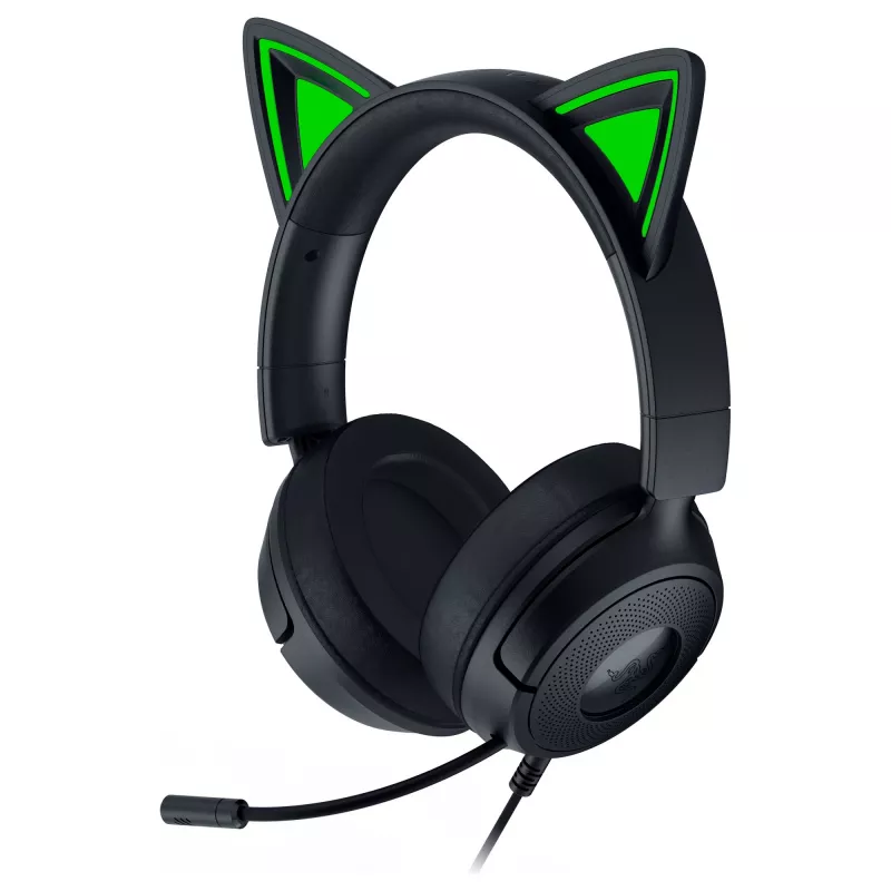 Headset gaming com fio Razer Kraken Kitty V3 X — on-ear, microfone integrado