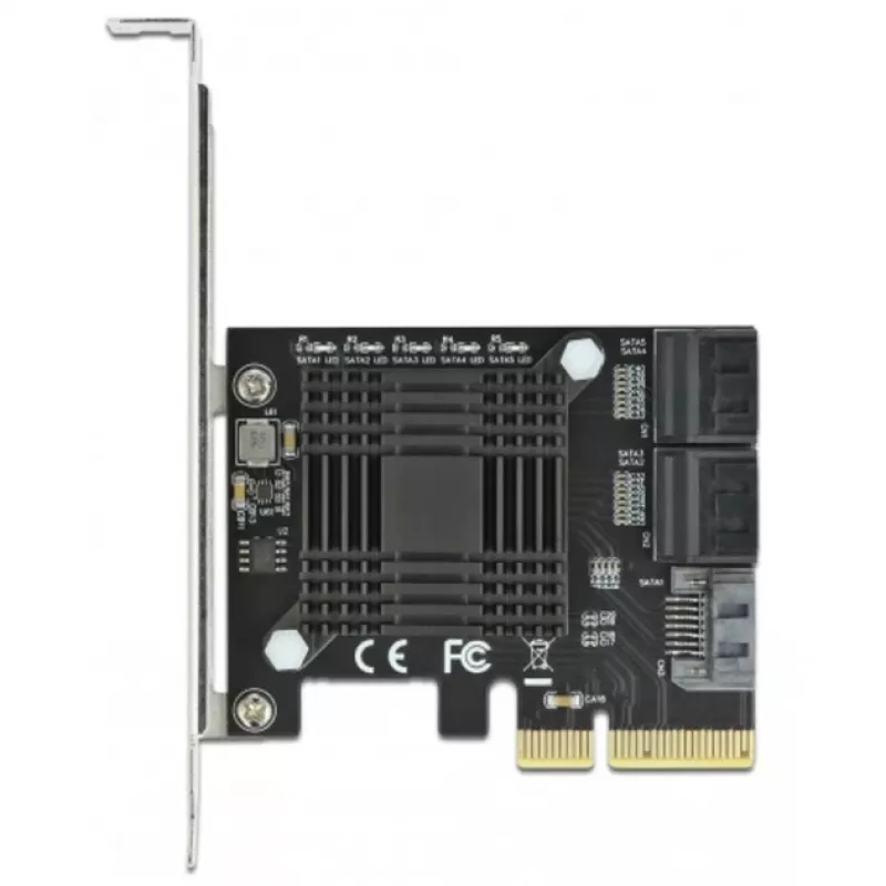 Placa SATA PCI Express x4 DeLOCK 5 portas formato low profile