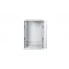 Armário de rede de parede 19 15U 600x600, porta de vidro, cinzento, design dividido, montado, 60kg