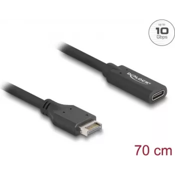Cabo USB DeLOCK Type-E Key A 20 pinos ficha macho para conector fêmea USB Type-C 70 cm