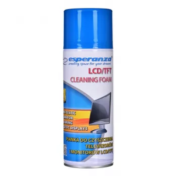 Espuma de limpeza de equipamentos ESPERANZA ES119 — 400 ml para ecrãs LCD/TFT/Plasma, multicolor