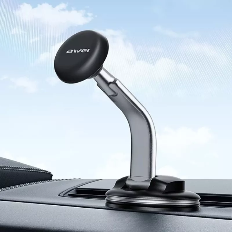 Suporte magnético para telemóvel Awei X45 para montagem no para-brisas e no painel, compatível com smartphones