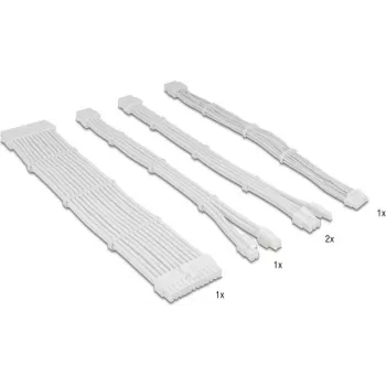 Conjunto de cabos de extensão DELOCK 84542 — 5 peças com malha 30 cm