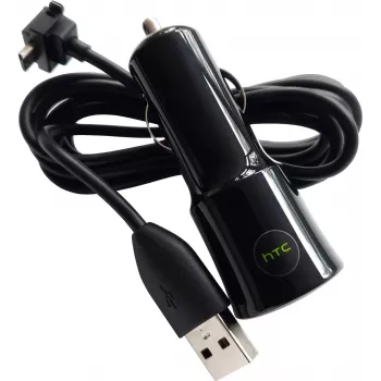 Carregador de automóvel HTC CC-C120 1A + cabo Micro-USB DC-M410 branco Bulk (CC-C120)