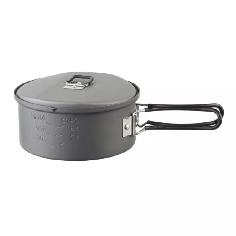 Conjunto de cozinha de campismo ESBIT PT1100HA – panela de alumínio 1,1 L, Ø14,8 cm, 227 g, preto