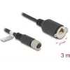 Cabo de rede DeLOCK M12 codificado X 8 pinos fêmea para RJ45 fêmea Cat.6A 3 m preto