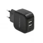 Carregador de parede AC QOLTEC 50186 para smartphone e tablet, 5 V 3.4 A, 17 W, 2× USB, preto