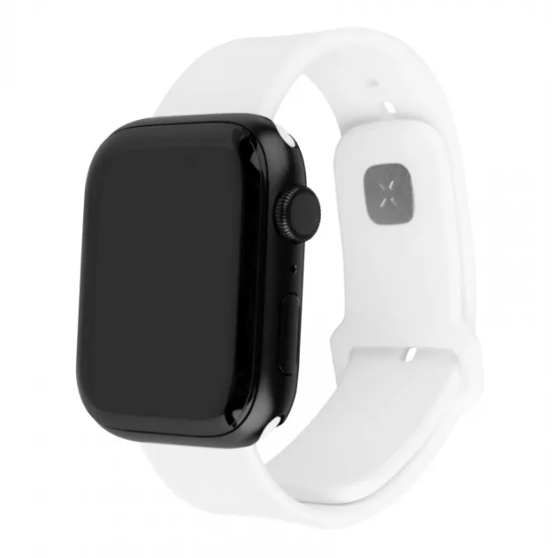Bracelete de relógio FIXED Sporty Strap Set FIXSST2-1029‑WH para Apple Watch Ultra 49mm silicone branco