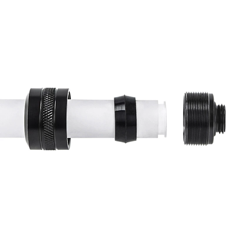Conector Alphacool 17473 — latão 23 mm altura, 26 mm diâmetro, preto