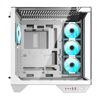 Caixa para PC Darkflash DY470 (branco) + 4 ventoinhas