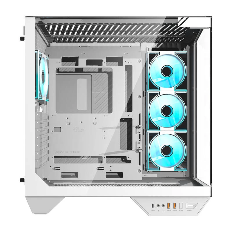 Caixa para PC Darkflash DY470 (branco) + 4 ventoinhas