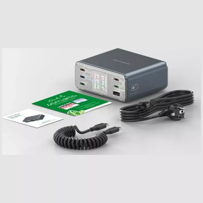 Estação de carregamento 360W 5xUSB-C + 1xUSB-A GaN