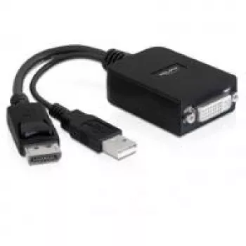 Adaptador de cabo de vídeo DELOCK 61855 0,23 m DisplayPort DVI-I preto