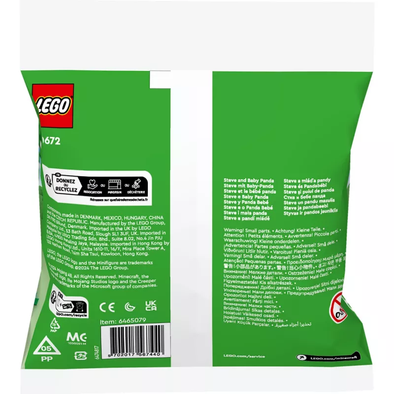 LEGO Minecraft Steve e Panda Bebé 30672 Saco de plástico