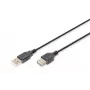 Digitus ASSMANN Basic - Cabo Extensor USB - USB Type-A, 4 pinos (M) - USB Type-A, 4 pinos (F) - 3 m (USB/USB 2.0) - Moldado - Preto (AK-300200-030-S)