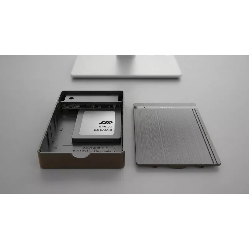 Caixa externa para disco AK-87 SSD SATA / HDD 3.5