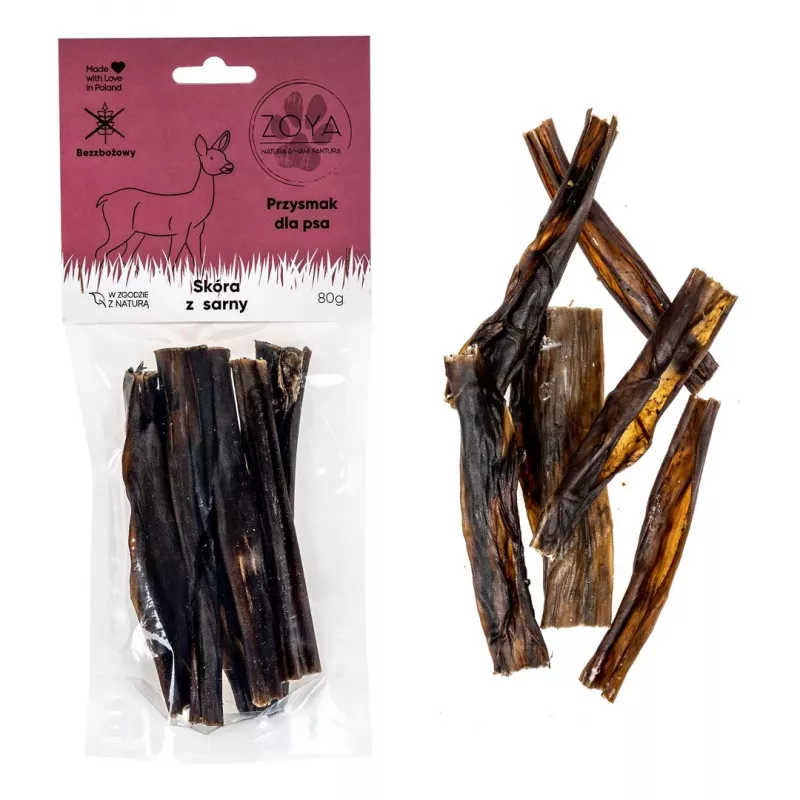 ZOYA Manta de corço - guloseimas para cães - 80g
