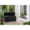 Caixa de arrumação exterior Keter 249722 270 L, resistente às intempéries, grafite, retangular 1180×440×580 mm