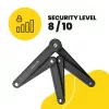 Cadeado de bicicleta dobrável MANTA XR00FL01 – design segmentado para montagem no quadro