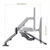Suporte para monitor Maclean MC-860N, com mola a gás, 13-27, 8 kg, Preto