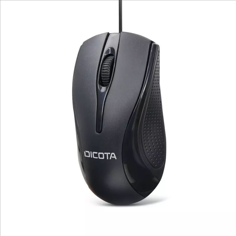 DICOTA - rato - ambidestro - laser - 3 botões - com fio - USB - preto (D32011)