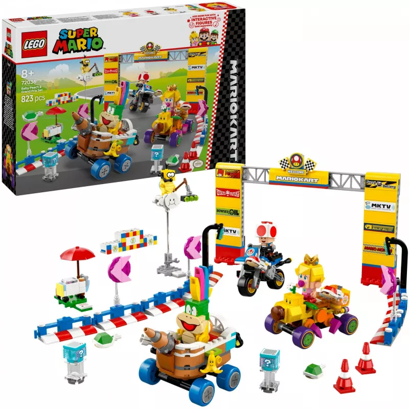 Bricks Mario Kart - Conjunto Baby Peach e Grande Prémio