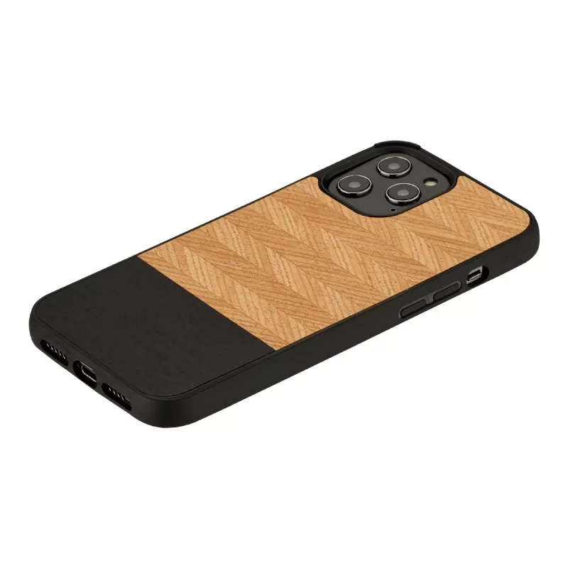 Capa para telemóvel man and wood para iPhone 12 Pro Max — Fischgrät Nero preto