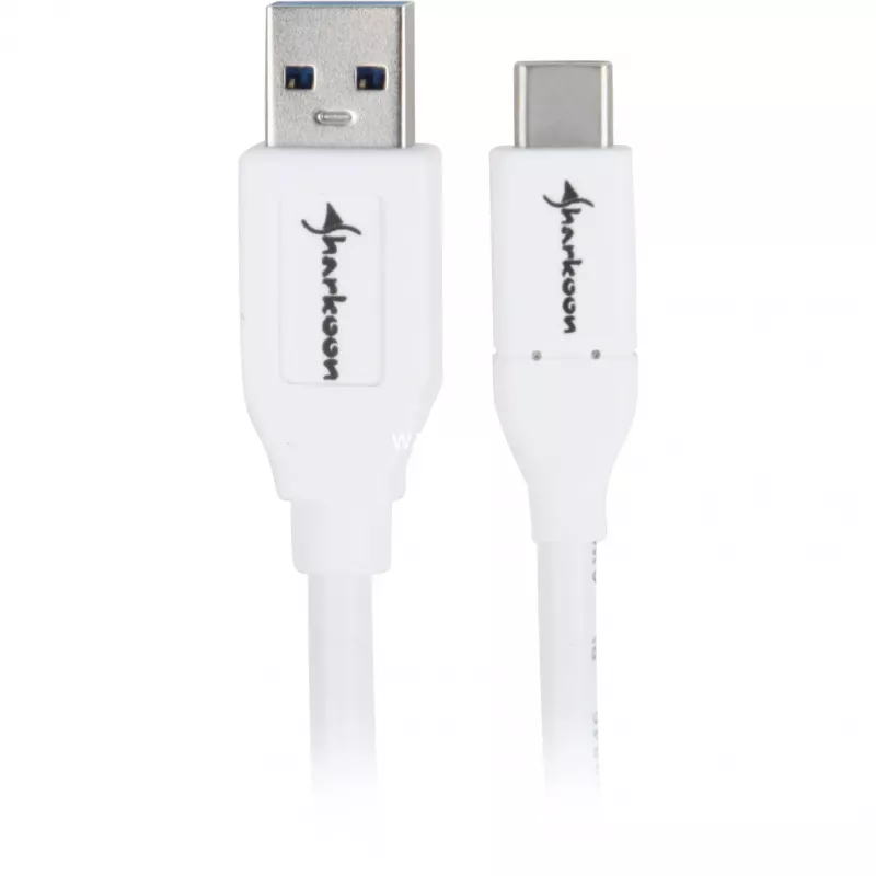 Cabo USB 3.2 Gen 2, USB-A macho > USB-C macho (branco, 0,5 metro)