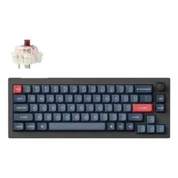 Teclado mecânico Keychron V2 MAX com Gateron Jupiter Brown Switches, preto, layout US