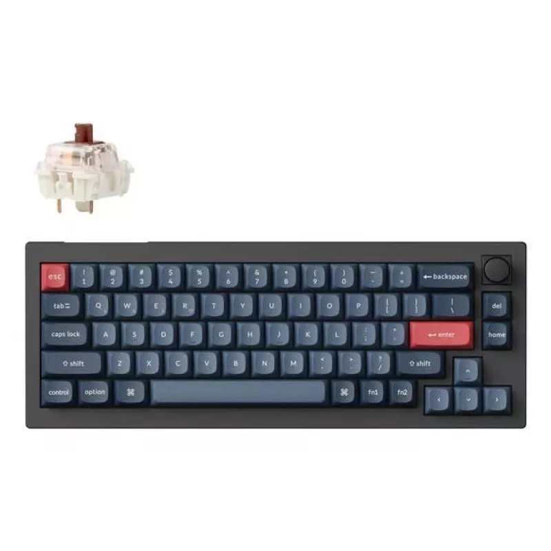 Teclado mecânico Keychron V2 MAX com Gateron Jupiter Brown Switches, preto, layout US
