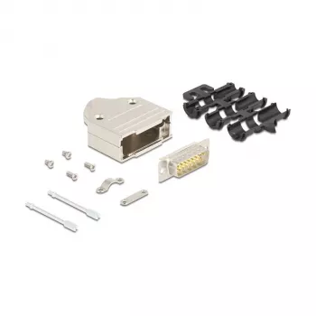 Conector de cabo DeLOCK 67132 D-Sub 15 pinos prateado conector macho