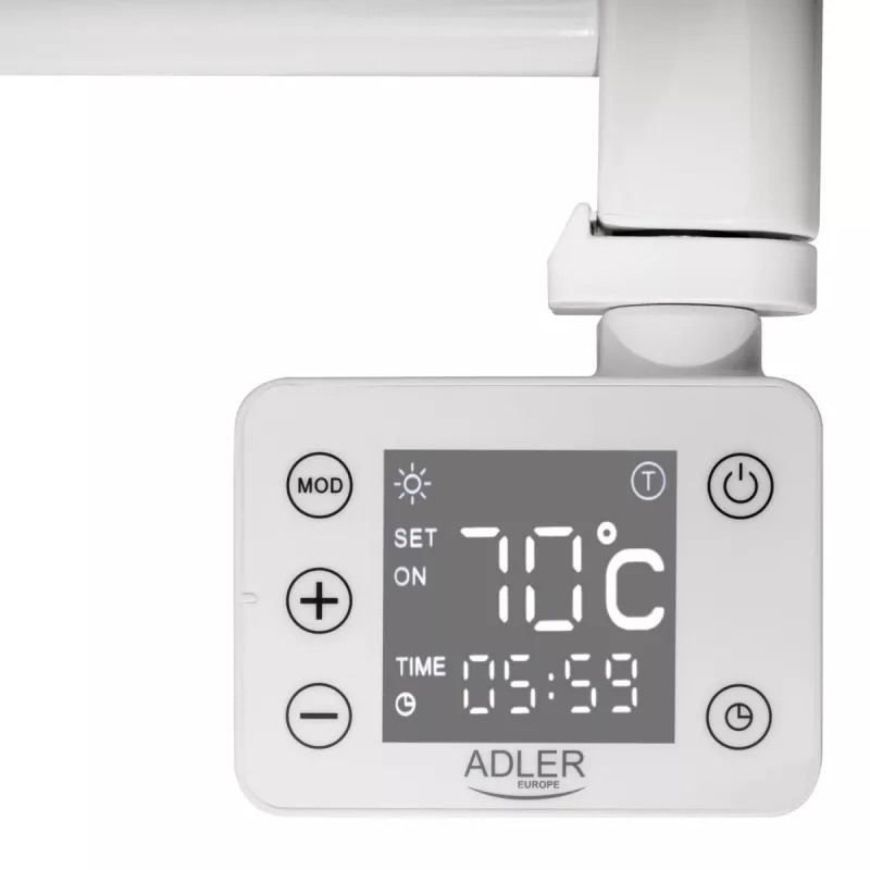 Aquecedor de casa de banho elétrico Adler AD 7824 600 W, branco, IP24, para montagem na parede, 500×900 mm