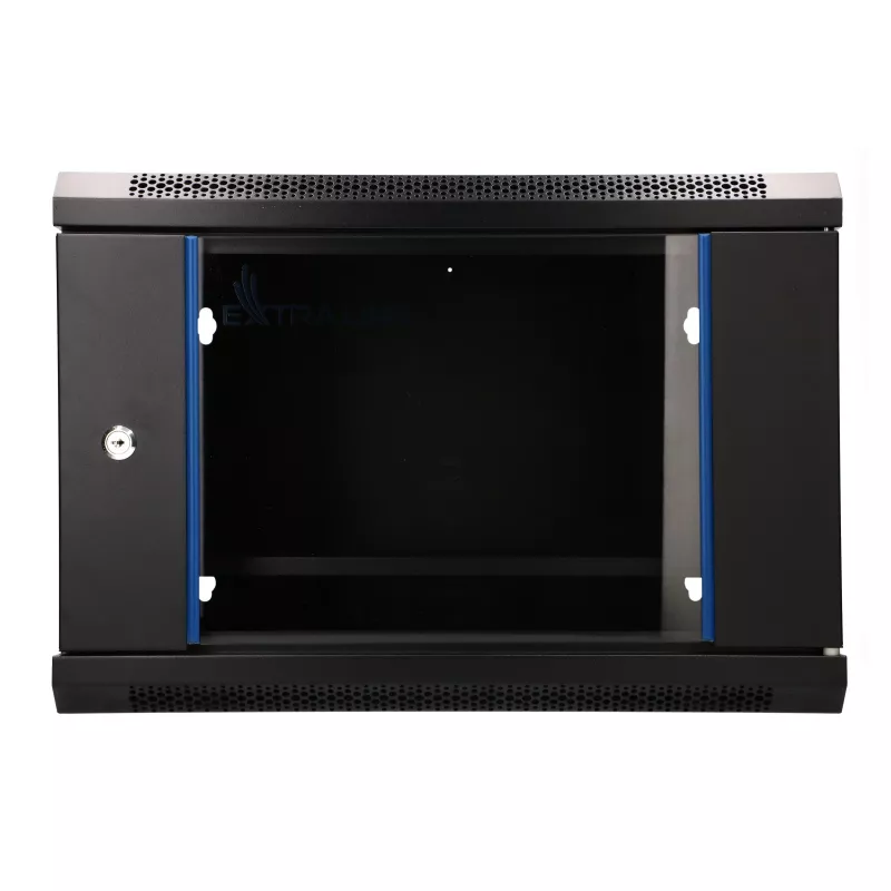EXTRALINK LITE 6U 530X400 Armário de rack de parede preto com prateleira