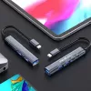 Qoltec 53790 Hub adaptador USB-C 3.1 5em1 | USB-C PD | USB-C | 2x USB 2.0 | USB 3.0