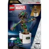LEGO Marvel Dancing Groot figura de ação animada de construção – Personagem dos Guardiões da Galáxia – conjunto interativo de acionamento manual para crianças – super-herói