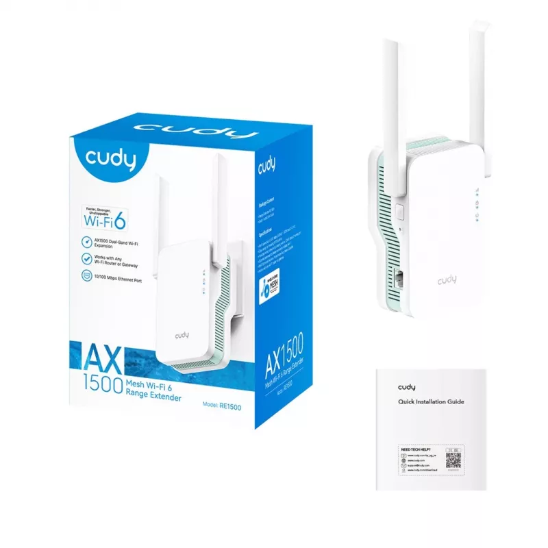 CUDY RE1500 Mesh Wi-Fi 6 amplificador de sinal