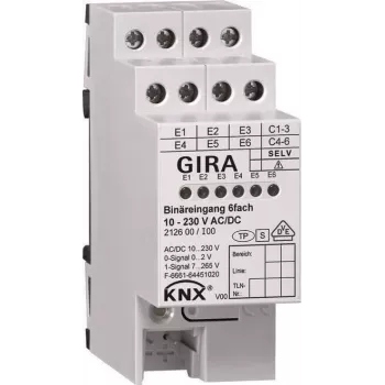 Entrada binária 6 vias KNX 10-230V AC/DC 212600 (212600)