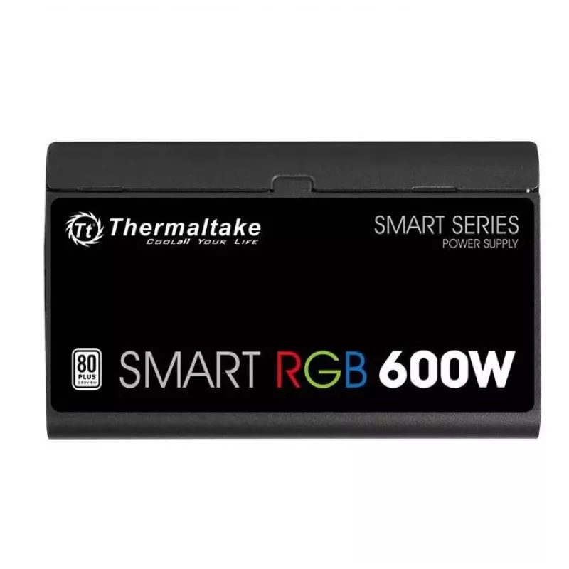 Thermaltake SMART RGB PS-SPR-0600NHSAWE-1 - fonte de alimentação (interna) - ATX12V 2.3 - 80 PLUS - AC 230 V - 600 Watt - PFC ativo - preto