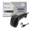 Leitor de códigos de barras manual QOLTEC 50868 — leitor laser 1D/2D, USB com e sem fios, distância de trabalho 600 mm, preto